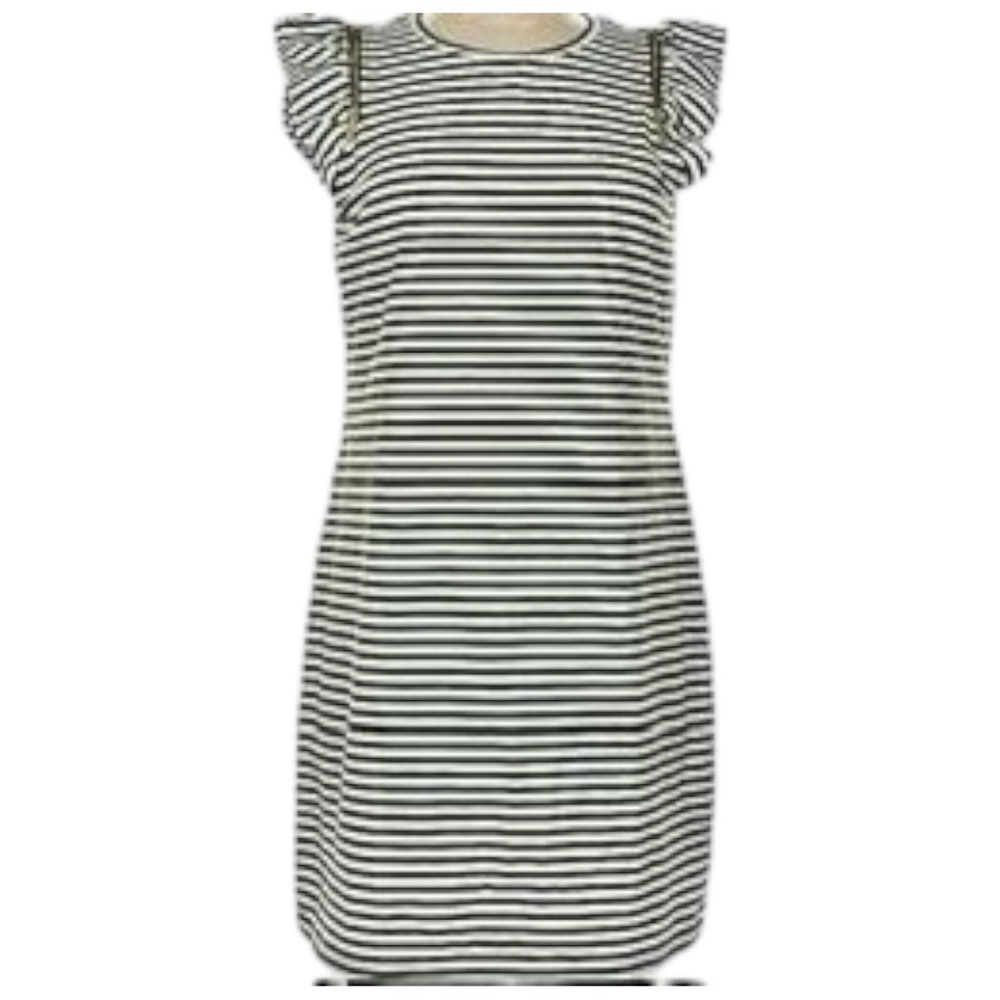 Michael Kors Olive green and White Striped Women’s Dress size Medium
